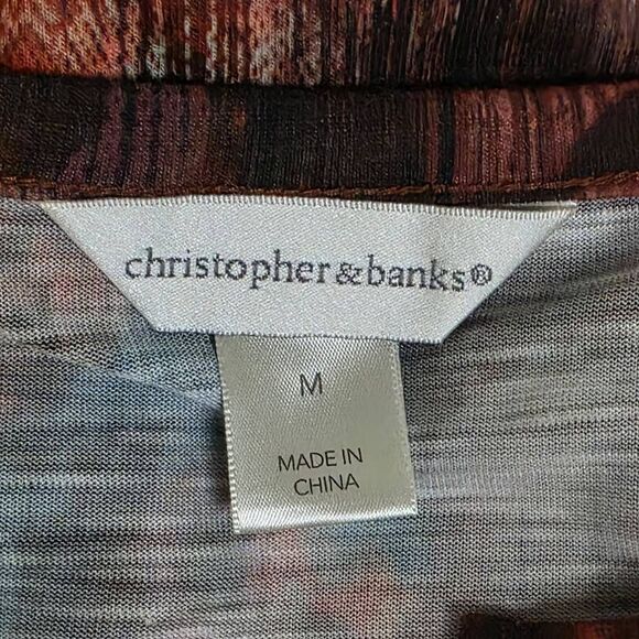 Christopher & Banks Abstract Print Tunic Top Women’s M - Picture 5 of 7
